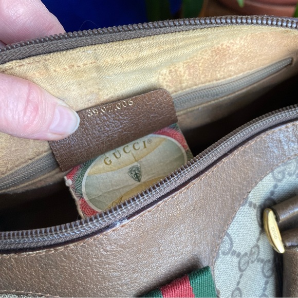Vintage Gucci Brown Boston Web Bag Doctor Satchel with Dust Cover - Picture 14 of 16